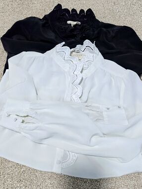 Set Of 2 Sezan Chlo Ruffle Black And Ivory Size 32 Or 00
